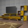 HANAH HOME TV polica Flora S Walnut Yellow - slika 5