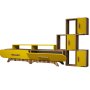 HANAH HOME TV polica Flora S Walnut Yellow - slika 1