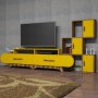 HANAH HOME TV polica Flora S Walnut Yellow - slika 2