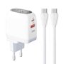LDNIO A2522C 30W Kućni punjač sa LED ekranom i USB-C na USB-C kablom - slika 1