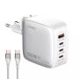 LDNIO Q408 GaN 100W 4x USB Kućni punjač sa USB C kablom beli - slika 1