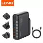 LDNIO A6140C GaN 140W 6x USB Kućni punjač sa USB C kablom crni - slika 1