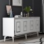 HANAH HOME Komoda Karya White Silver - slika 3