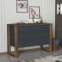 HANAH HOME Komoda Bumerang Walnut Anthracite - slika 2