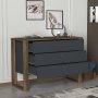 HANAH HOME Komoda Bumerang Walnut Anthracite - slika 3