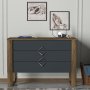 HANAH HOME Komoda Bumerang Walnut Anthracite - slika 1