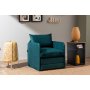 Atelier del Sofa Fotelja na razvlačenje Saga Single Petrol Green - slika 1
