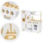 ECO TOYS Velika drvena kuhinja za decu white and gold - slika 4