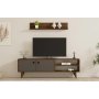 HOME LINE TV polica Erho Walnut Anthracite - slika 1