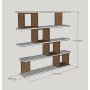 HANAH HOME Polica za knjige Wind White Walnut - slika 3