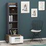HANAH HOME Polica za knjige Dawn Walnut White Anthracite - slika 3