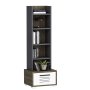 HANAH HOME Polica za knjige Dawn Walnut White Anthracite - slika 4