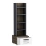 HANAH HOME Polica za knjige Dawn Walnut White Anthracite - slika 1