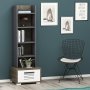HANAH HOME Polica za knjige Dawn Walnut White Anthracite - slika 2