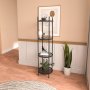 HANAH HOME Polica za knjige Vogue Black Smoked Glass - slika 1