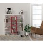 HANAH HOME Polica za knjige Ample White Red - slika 2