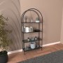 HANAH HOME Polica za knjige Mona Black Smoked Glass 80 - slika 2