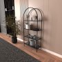 HANAH HOME Polica za knjige Mona Black Smoked Glass 80 - slika 3