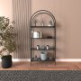 HANAH HOME Polica za knjige Mona Black Smoked Glass 80 - slika 1