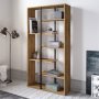 HANAH HOME Polica za knjige Presto Walnut Black - slika 1