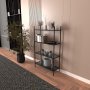 HANAH HOME Polica za knjige Marta Black Smoked Glass - slika 4