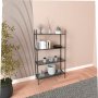 HANAH HOME Polica za knjige Marta Black Smoked Glass - slika 1