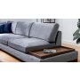 Atelier del Sofa Ugaona garnitura Tulip Corner Left With Pouf Dark Grey - slika 3