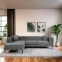 Atelier del Sofa Ugaona garnitura Como Eco Left Anthracite Black - slika 1