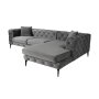 Atelier del Sofa Ugaona garnitura Como Eco Right Anthracite Black - slika 4