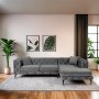 Atelier del Sofa Ugaona garnitura Como Eco Right Anthracite Black - slika 1