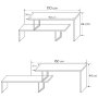 HANAH HOME TV polica Ovit Anthracite - slika 4
