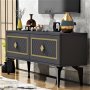 HANAH HOME TV polica Arel Anthracite Gold - slika 3