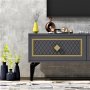 HANAH HOME TV polica Arel Anthracite Gold - slika 5
