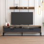 HANAH HOME TV polica Istanbul Walnut Anthracite - slika 2