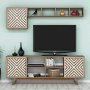 HANAH HOME TV polica Inci Walnut White - slika 1