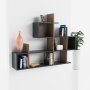 HANAH HOME Zidna polica Lagomood Enky Anthracite Walnut - slika 2