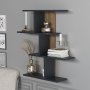 HANAH HOME Zidna polica Karbon Anthracite Walnut - slika 3