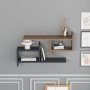 HANAH HOME Zidna polica Hisar Anthracite Walnut - slika 3