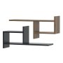 HANAH HOME Zidna polica Hisar Anthracite Walnut - slika 1