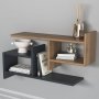 HANAH HOME Zidna polica Hisar Anthracite Walnut - slika 2