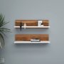 HANAH HOME Zidna polica Shelf Walnut White - slika 4