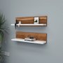HANAH HOME Zidna polica Shelf Walnut White - slika 2
