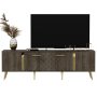 HANAH HOME TV polica Detas Walnut Gold - slika 1