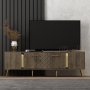 HANAH HOME TV polica Detas Walnut Gold - slika 2