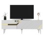 HANAH HOME TV polica Iris White Gold - slika 4