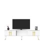 HANAH HOME TV polica Asel White Gold - slika 1