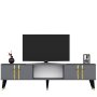 HANAH HOME TV polica Asel Anthracite Gold - slika 1