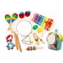 ECO TOYS Drveni muzički instrumenti za decu set od 10 komada sa rancem - slika 1