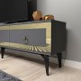 HANAH HOME TV polica Ponny Anthracite Gold - slika 4
