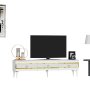 HANAH HOME TV polica Ipek White Gold - slika 1
